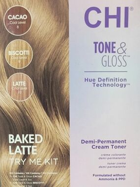 CHI Tone & Gloss Baked Latte Demi-Permanent Cream Toner - Cool Latte Blonde